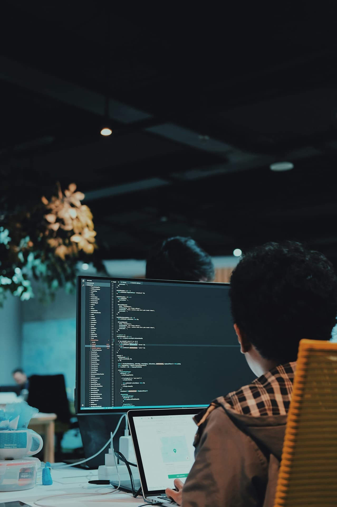 Developer working through automation code